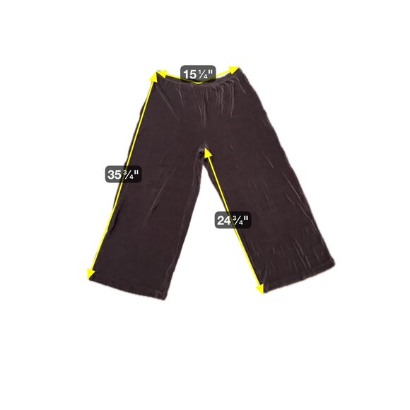 Units Womens Large Wide Leg Pants Liquid Knit Brown Pull On Elastic Waist - Picture 6 of 8